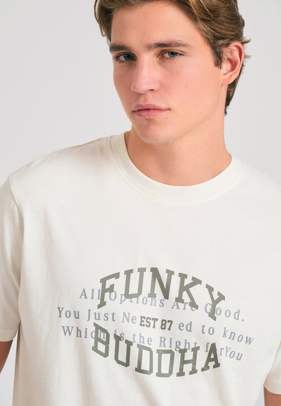 Tricou cu imprimeu grafic - Alb