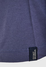 Tricou cu imprimeu decolorat pe piept - Indigo