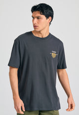 Tricou cu croială lejeră și imprimeu grafic pe spate - Antracit