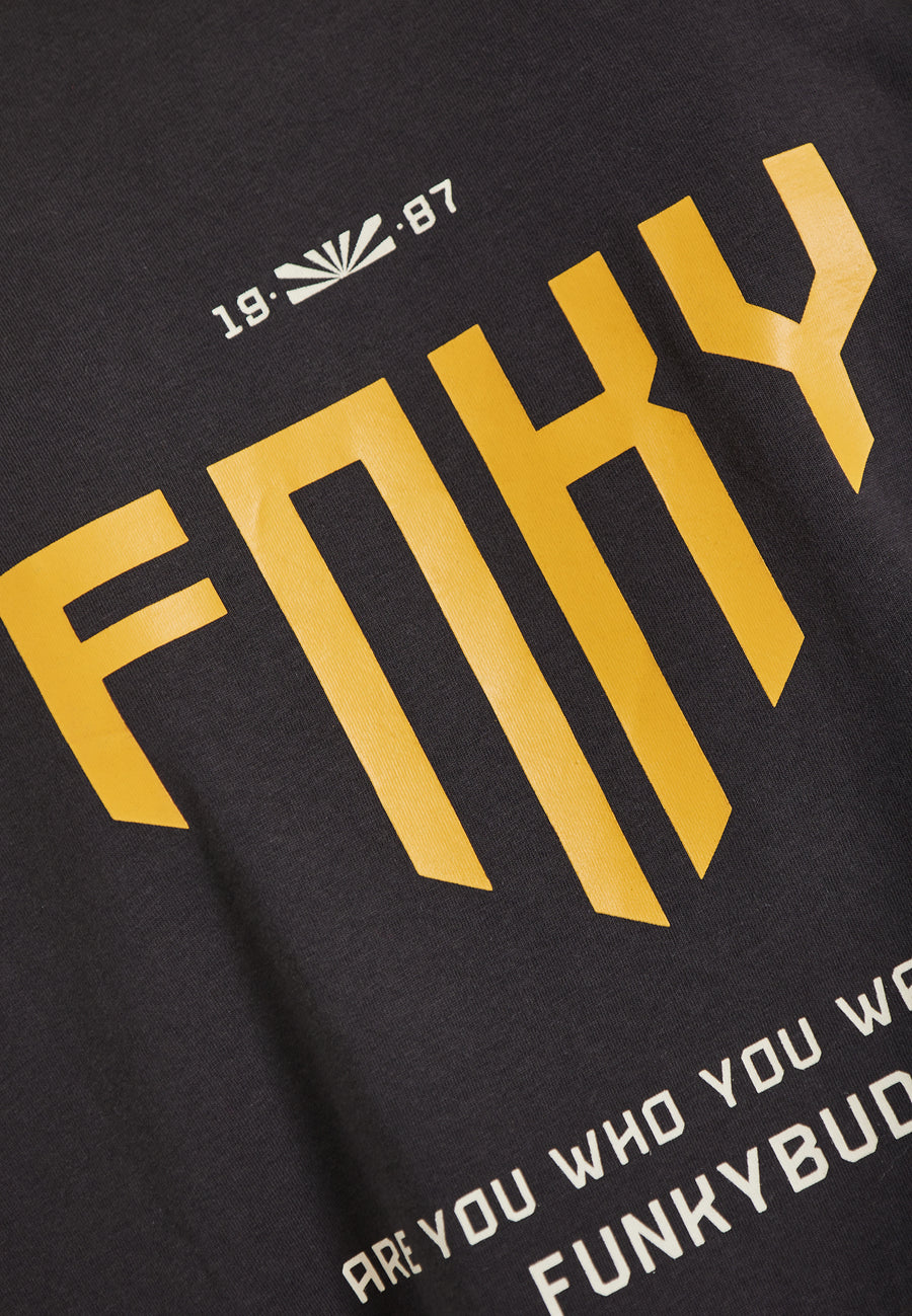 Tricou cu croială lejeră și imprimeu grafic pe spate - Antracit