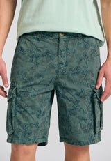 Comfort fit garment dyed cargo shorts - Mineral green