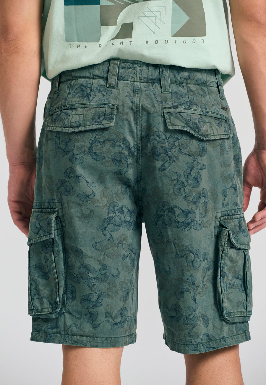 Comfort fit garment dyed cargo shorts - Mineral green