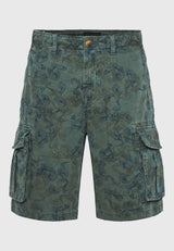 Comfort fit garment dyed cargo shorts - Mineral green