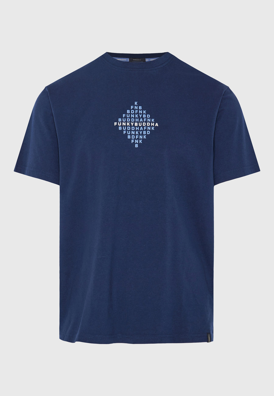 Tricou cu imprimeu pe piept - Bleumarin