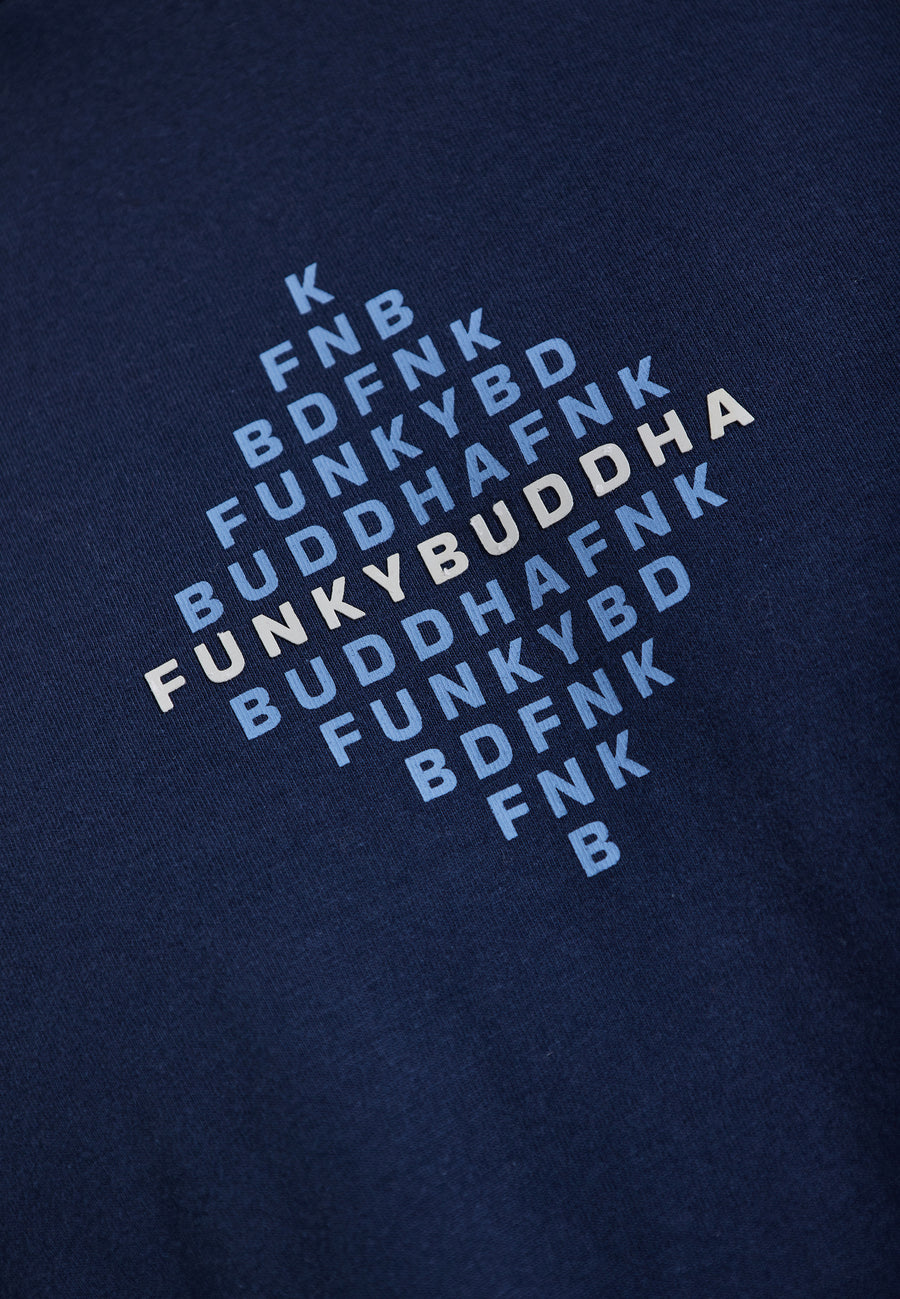 Tricou cu imprimeu pe piept - Bleumarin