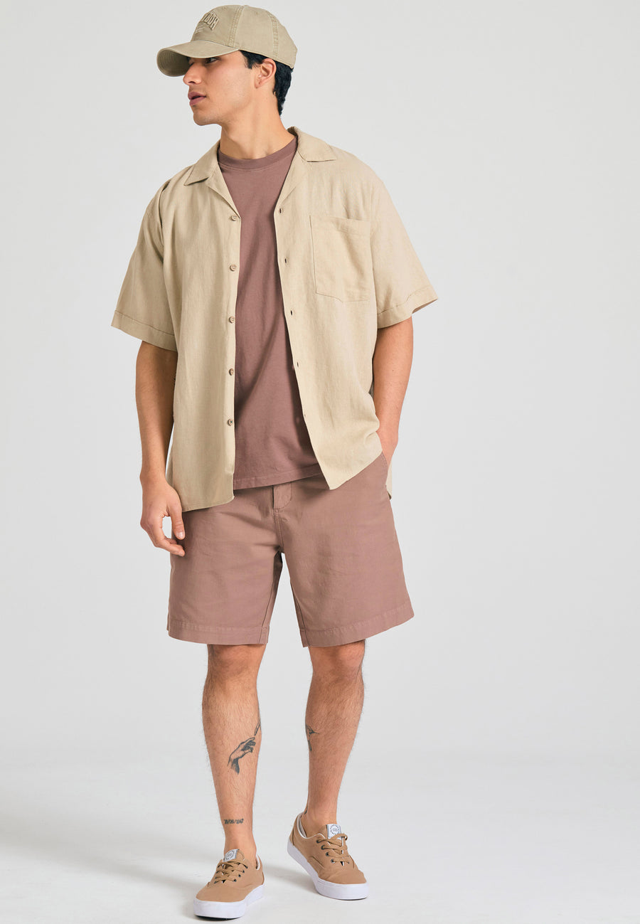 Cămașă relaxată din amestec de in - Nisipiu