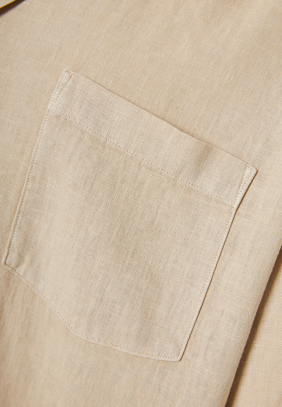 Cămașă relaxată din amestec de in - Nisipiu