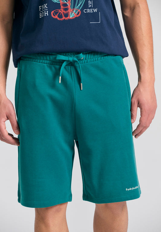 Pantaloni scurți jogger cu croială largă - The essentials - Smarald intens
