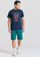 Wide leg fit jogger shorts - The essentials - Deep emerald