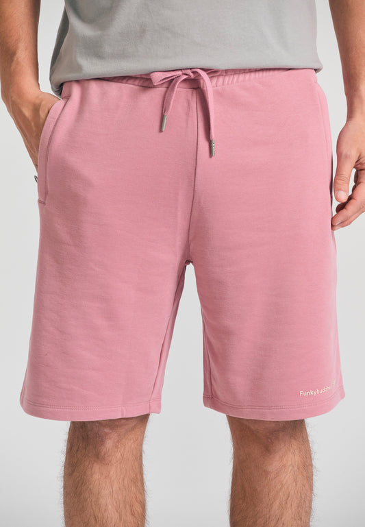 Pantaloni scurți jogger cu croială largă - The essentials - Roz prăfuit
