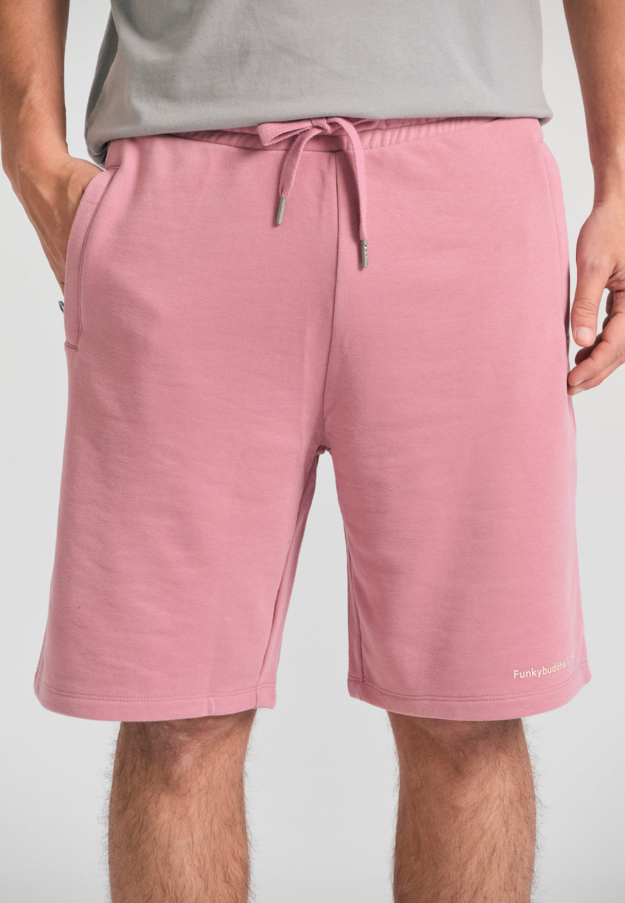 Pantaloni scurți jogger cu croială largă - The essentials - Roz prăfuit