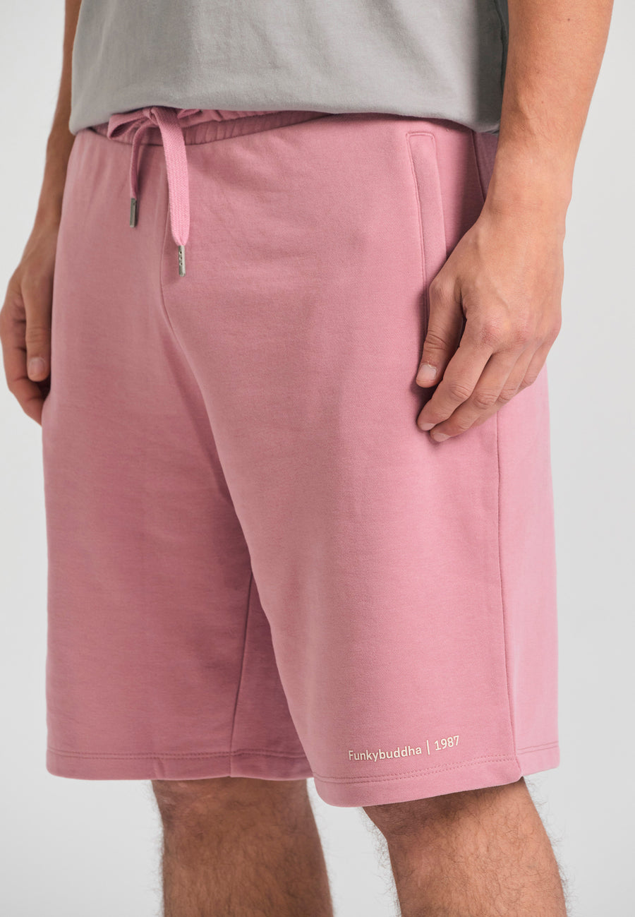 Pantaloni scurți jogger cu croială largă - The essentials - Roz prăfuit