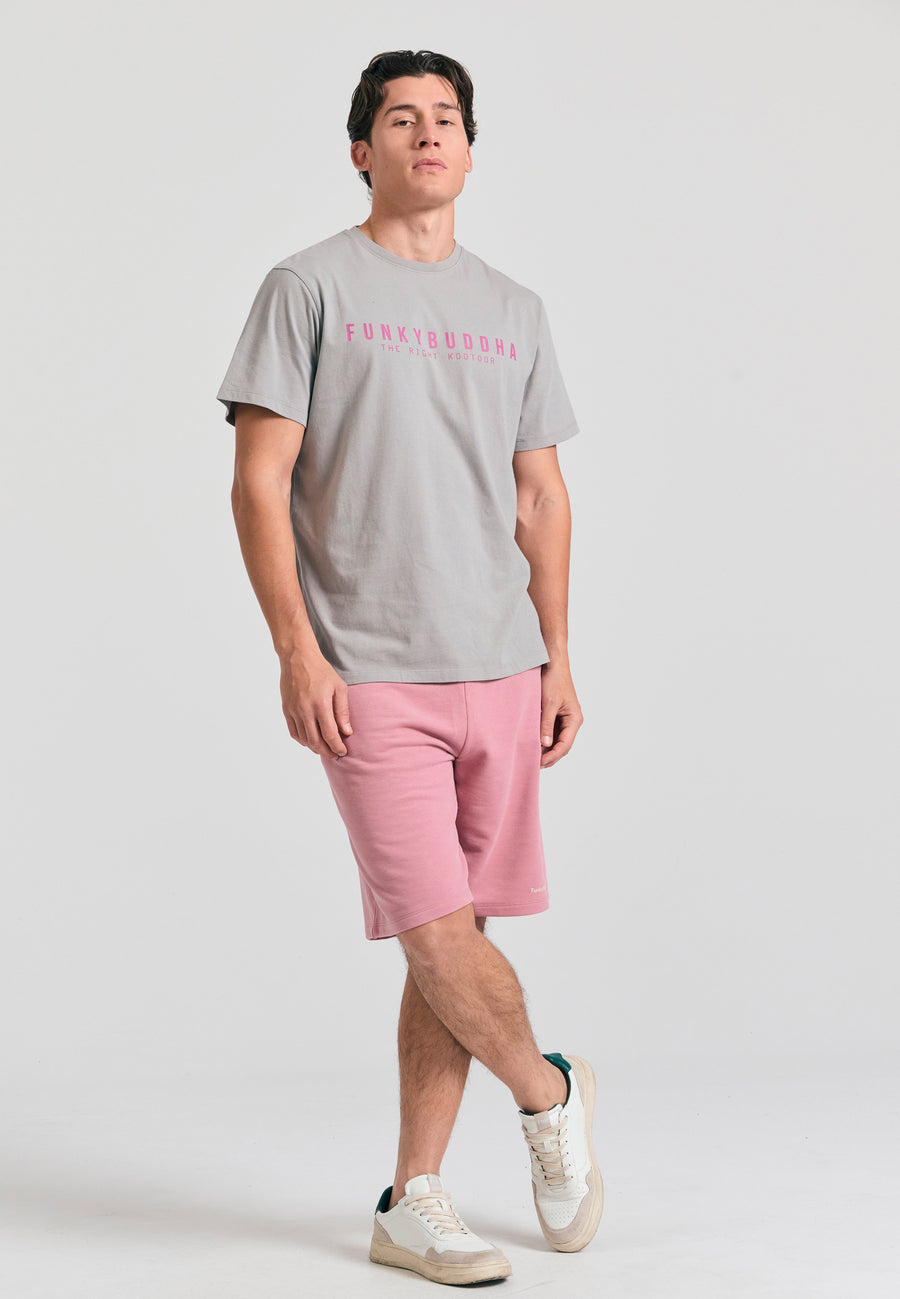 Pantaloni scurți jogger cu croială largă - The essentials - Roz prăfuit