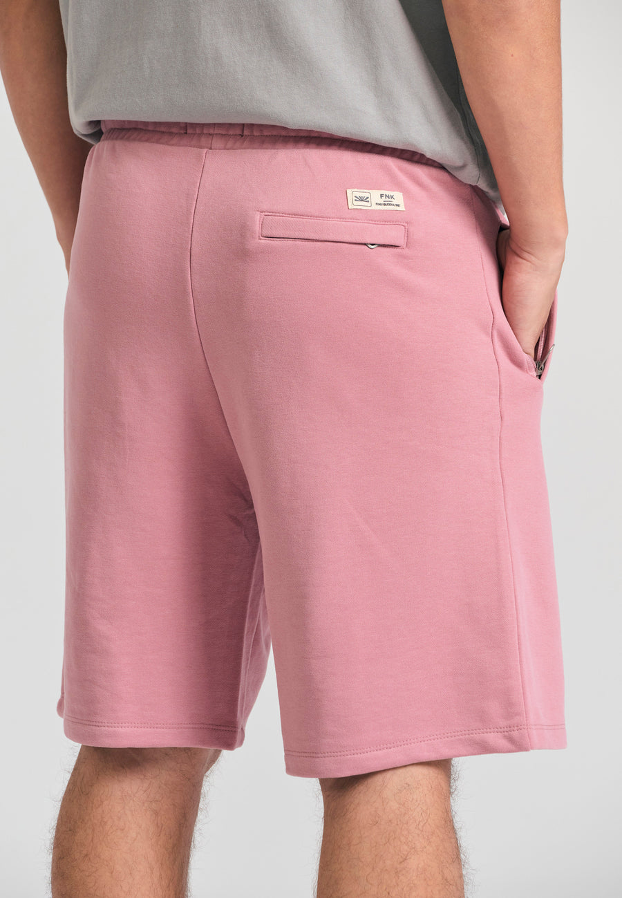 Pantaloni scurți jogger cu croială largă - The essentials - Roz prăfuit