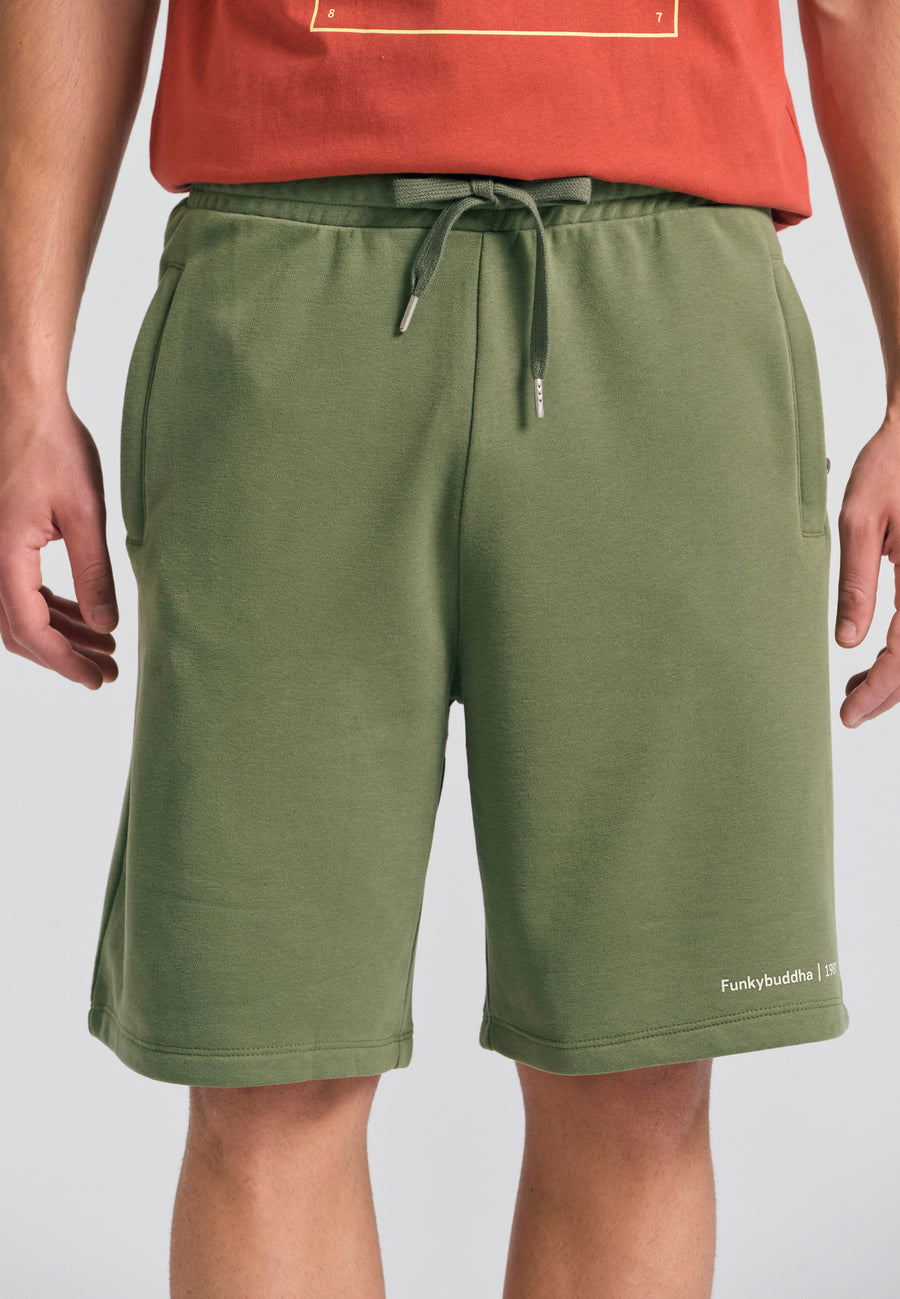 Pantaloni scurți jogger cu croială largă - The essentials - Verde vânătoresc