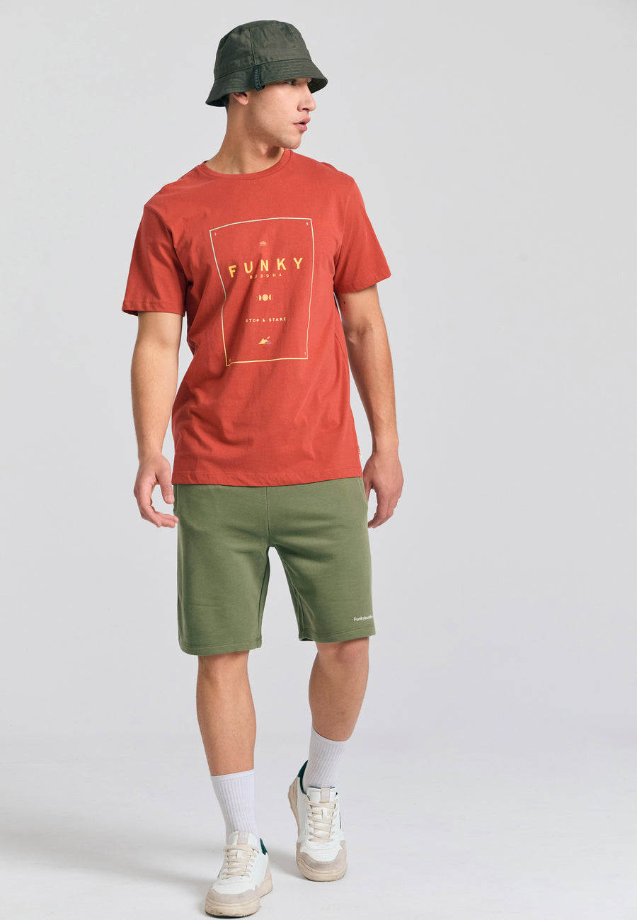 Pantaloni scurți jogger cu croială largă - The essentials - Verde vânătoresc