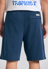 Wide leg fit jogger shorts - The essentials - Navy
