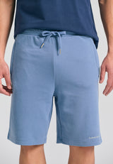 Pantaloni scurți jogger cu croială largă - The essentials - Albastru fumuriu