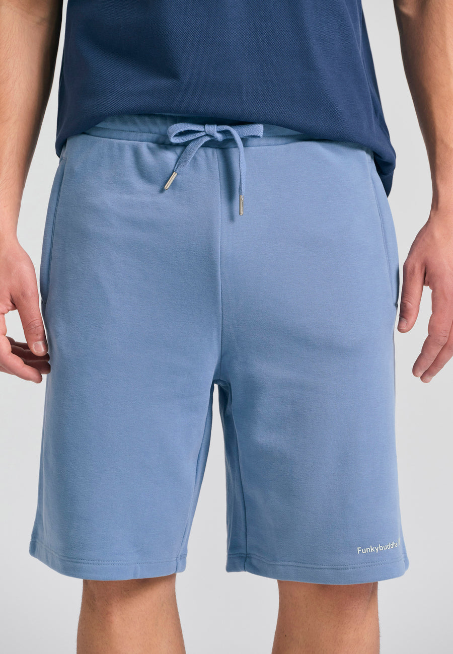 Pantaloni scurți jogger cu croială largă - The essentials - Albastru fumuriu
