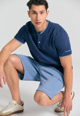 Pantaloni scurți jogger cu croială largă - The essentials - Albastru fumuriu