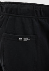 Wide leg fit sports shorts with branded print - Black
