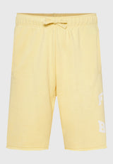 Wide leg fit sports shorts with branded print - Lemon drop