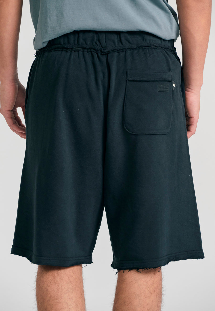 Pantaloni scurți jogger supradimensionați cu imprimeu Funky Buddha - Negri