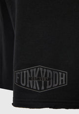 Pantaloni scurți jogger supradimensionați cu imprimeu Funky Buddha - Negri