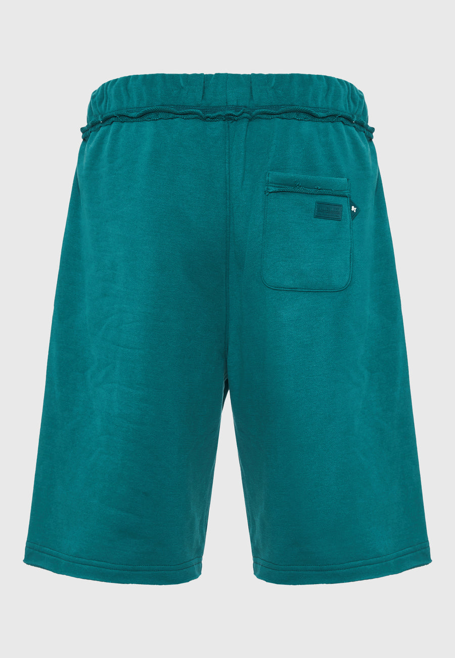 Pantaloni scurți jogger supradimensionați cu imprimeu Funky Buddha - Smarald intens