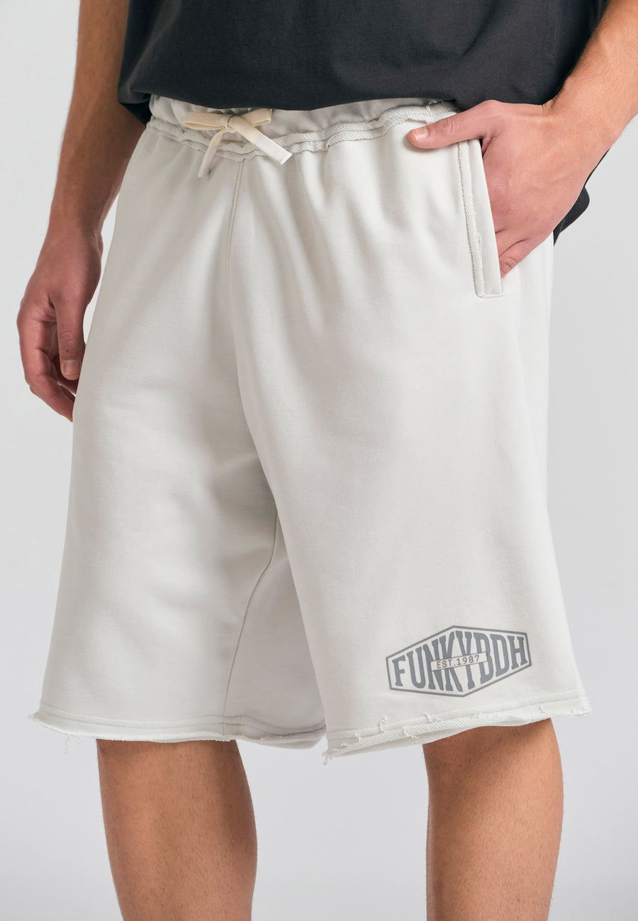 Pantaloni scurți jogger supradimensionați cu imprimeu Funky Buddha - Mist