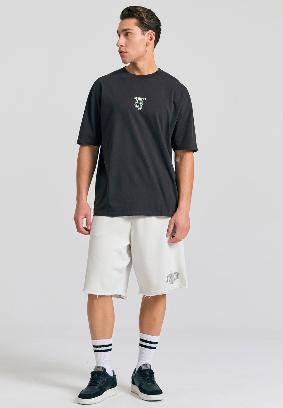Pantaloni scurți jogger supradimensionați cu imprimeu Funky Buddha - Mist