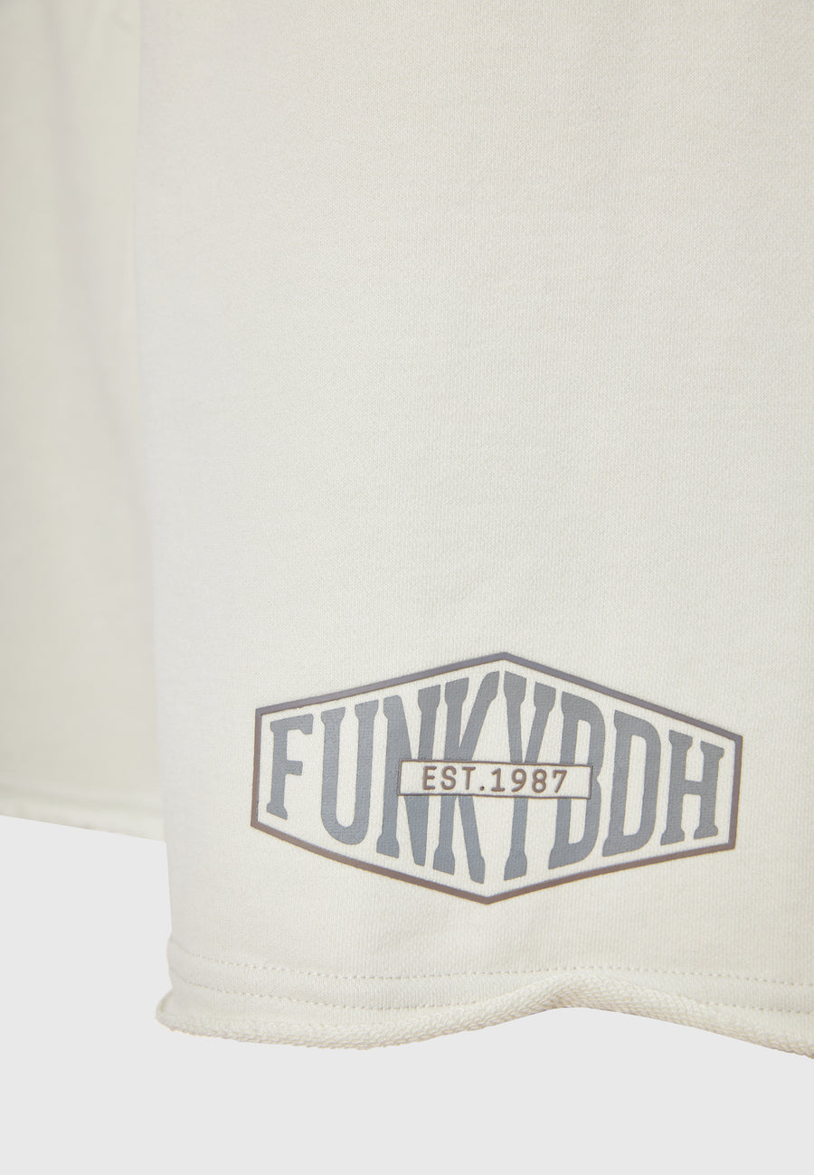 Pantaloni scurți jogger supradimensionați cu imprimeu Funky Buddha - Mist