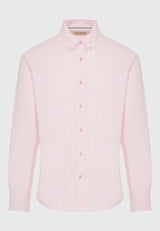 Linen blend shirt in melange fabric - Pink mel