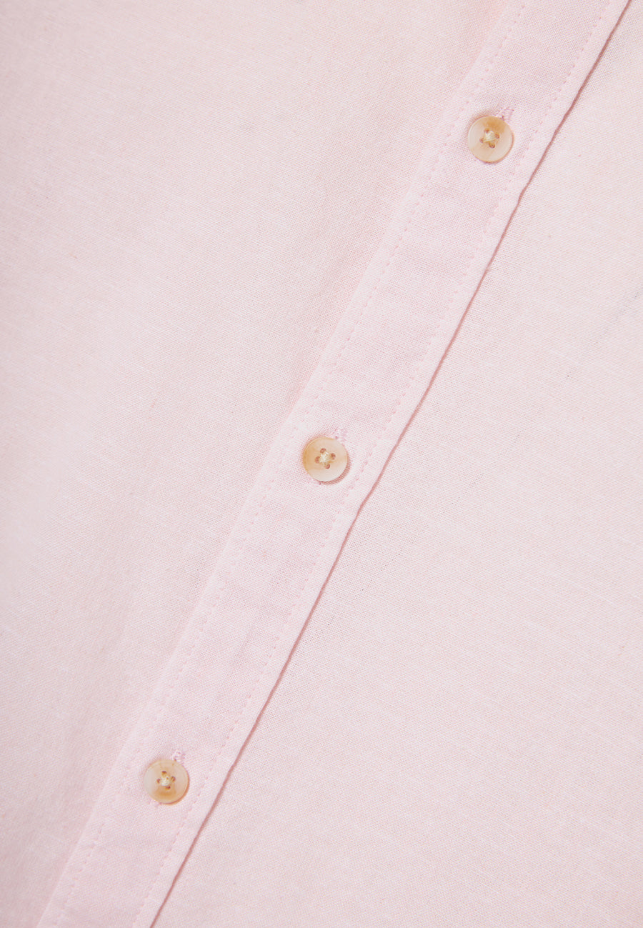 Linen blend shirt in melange fabric - Pink mel