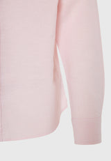 Linen blend shirt in melange fabric - Pink mel