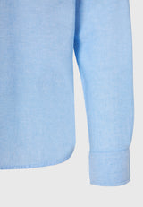Linen blend shirt in melange fabric - Sky blue mel