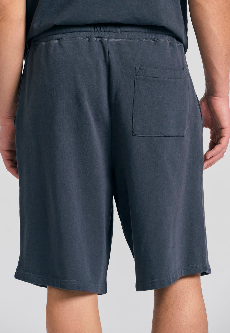 Pantaloni scurți jogger relaxați cu imprimeu - Antracit