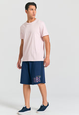Pantaloni scurți jogger relaxați cu imprimeu - Bleumarin