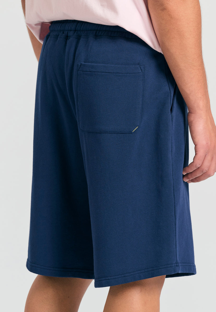 Pantaloni scurți jogger relaxați cu imprimeu - Bleumarin