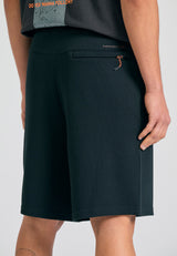 Relaxed fit joggers shorts in pique fabric - Black
