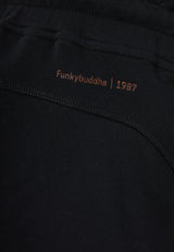 Relaxed fit joggers shorts in pique fabric - Black