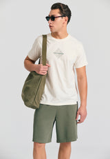 Pantaloni scurți joggers lejeri din material pique - Kaki