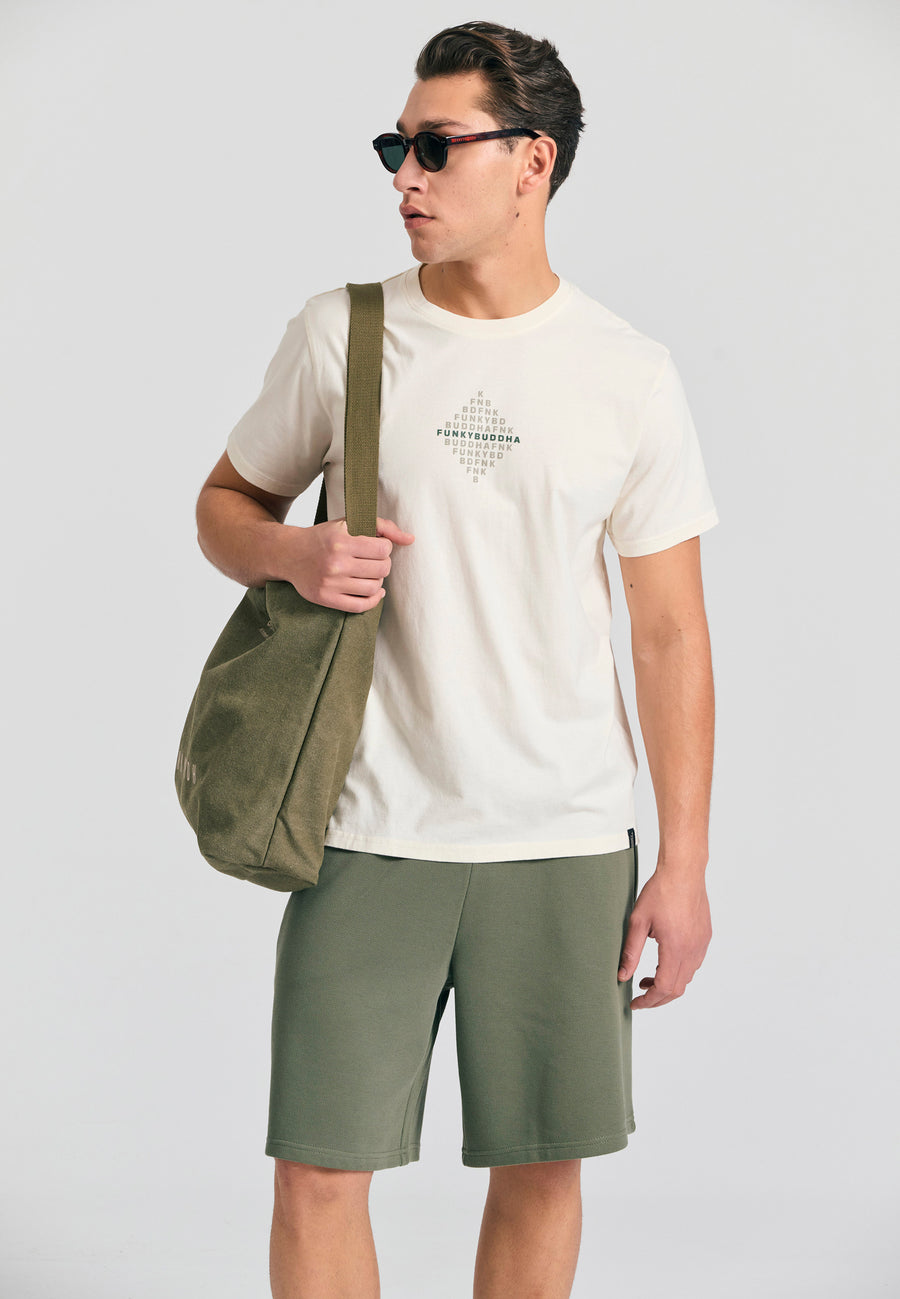 Pantaloni scurți joggers lejeri din material pique - Kaki