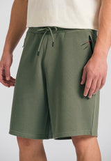 Pantaloni scurți joggers lejeri din material pique - Kaki