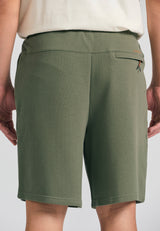 Pantaloni scurți joggers lejeri din material pique - Kaki
