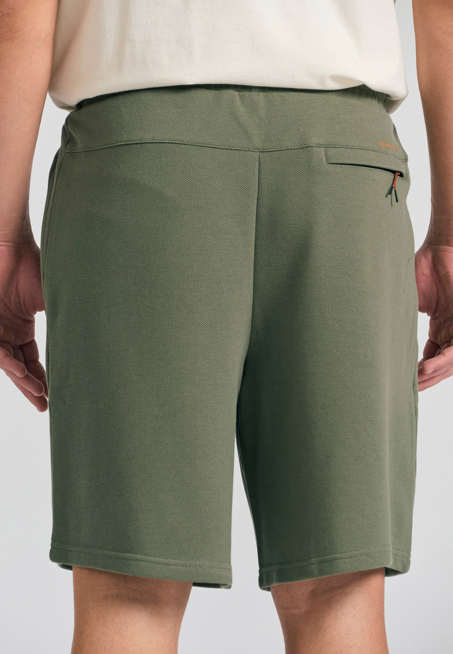 Pantaloni scurți joggers lejeri din material pique - Kaki