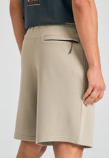 Pantaloni scurți joggers cu croială lejeră din material pique - Stone