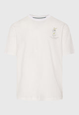 Tricou lejer cu imprimeu artistic pe spate - Alb-gălbui