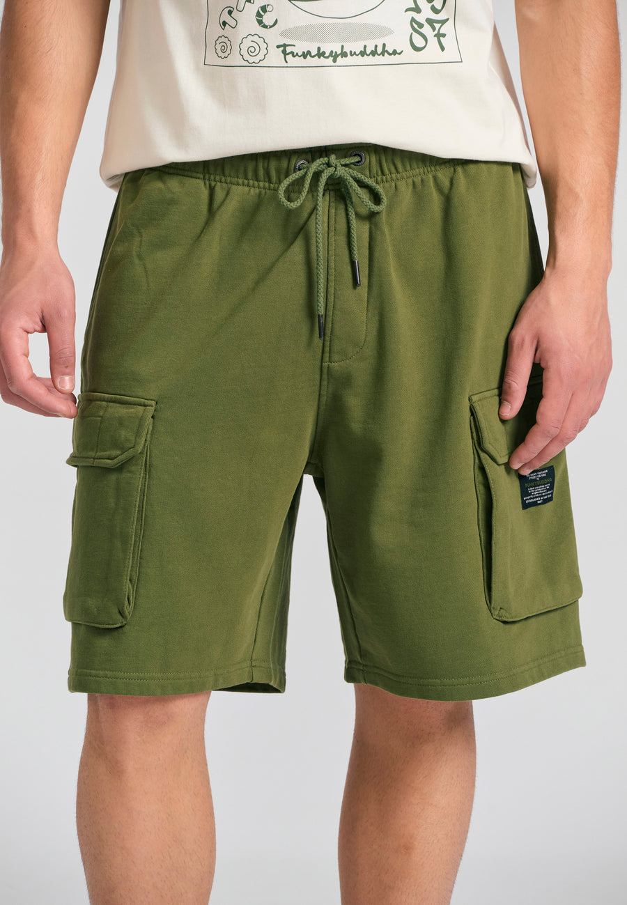Pantaloni jogging cargo pentru bărbați, cu croială lejeră și conică - Kaki