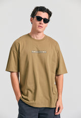 Tricou supradimensionat vopsit în haine cu imprimeu retro cu rame - Oregano